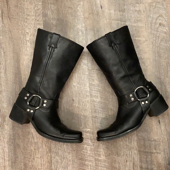 Colin Stuart Shoes - Colin Stuart black leather moto boots 6.5